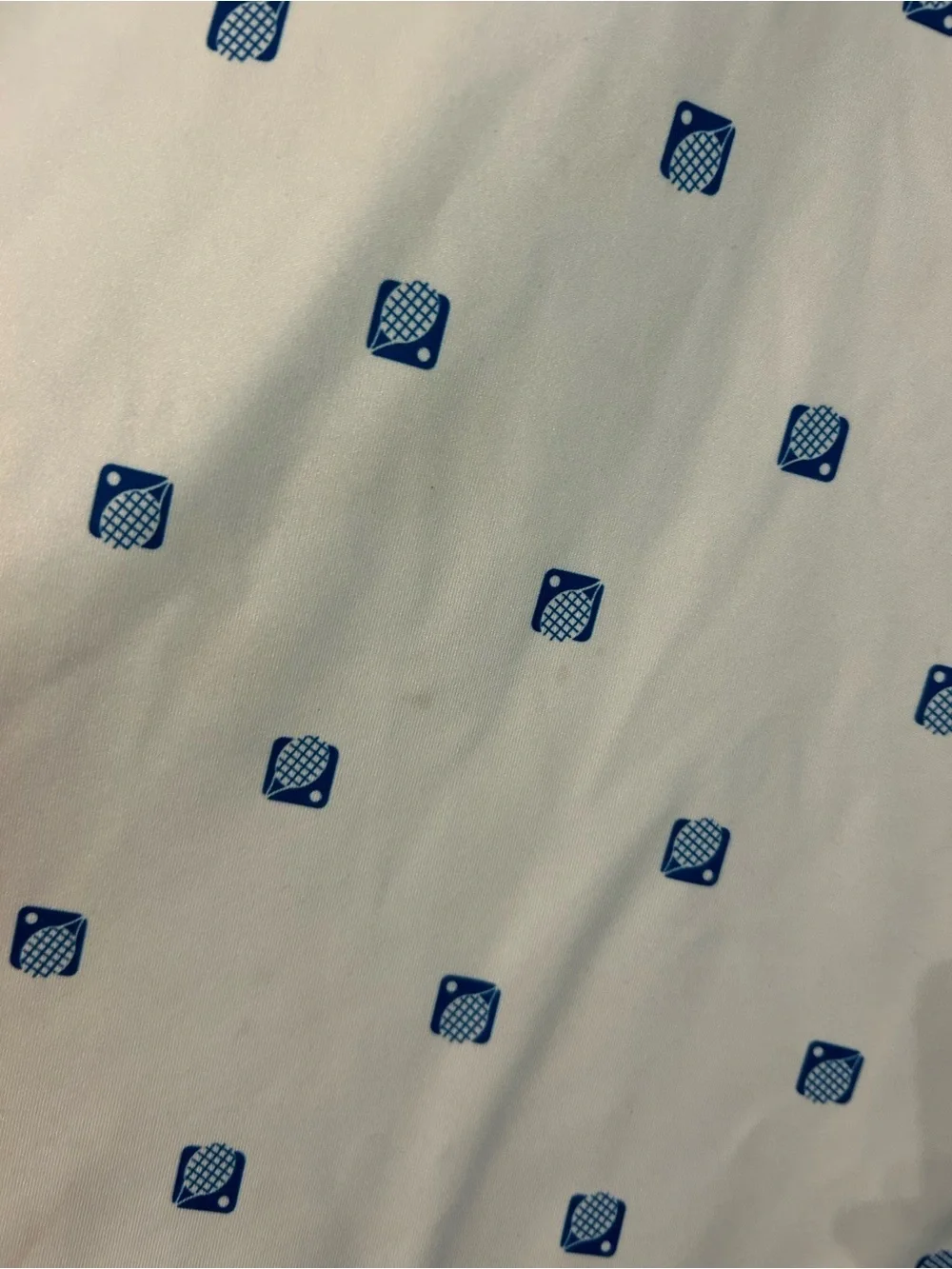 Xersion White Polo with Blue Micro Squares